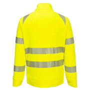 Portwest DX477 Hi-Vis Funnel Neck Full Zip Hooded Sweatshirt