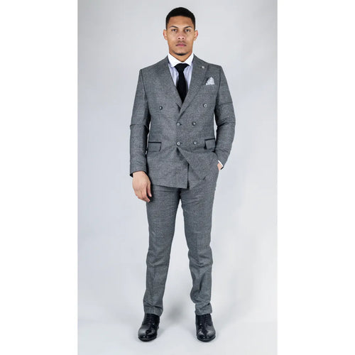 STZ90 - Men's Grey Double Breasted 2 Piece Suit