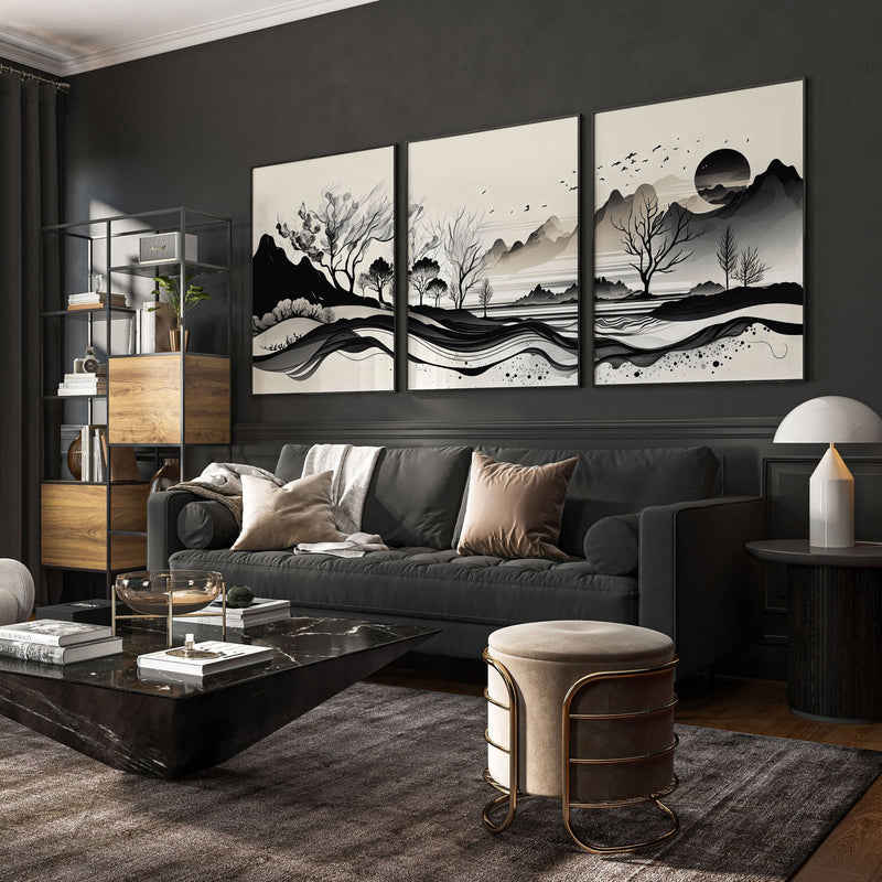 3 Large Pictures on Wall – Set of 3 Living Room Prints