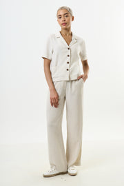 Kit Linen Mix 2 Pocket Short Sleeve Resort Shirt - Natural