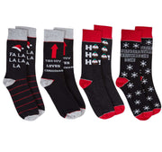 Sock Stack 4 Pack Mens Christmas Socks Cotton Rich Novelty Festive Designs UK 6-11 EUR