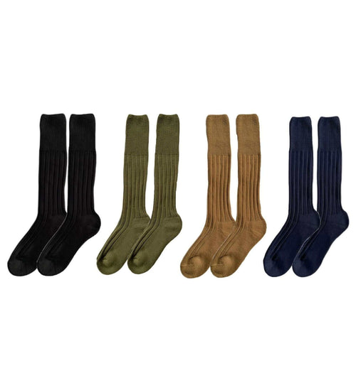 Sock Stack 4 Pack Men's Knee High Army Socks Cushioned Terry Reinforced Toe Arch Support
