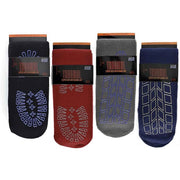 Sock Stack Men's Thermal Slipper Socks 4 Pairs Non Slip Grips Thick Fleece Lined Winter