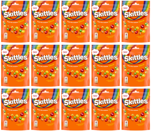 15 x Skittles Citrus Pouch Bag - 136G