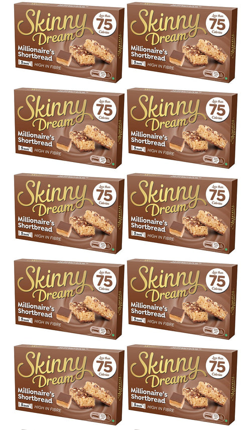 10 x Skinny Dream Millionaire's Shortbread Bars 5 Pack - 5X19GM