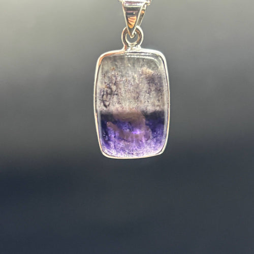 Genuine Blue John Fluorite Pendant set in sterling silver - 2 options