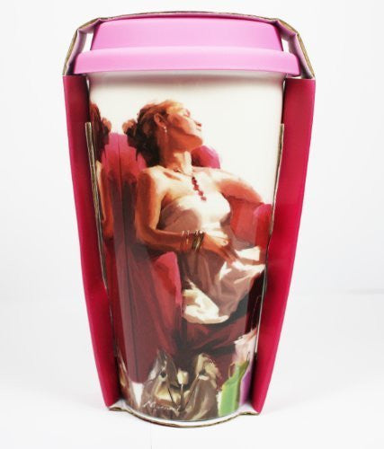 [LP32741] 'A Girl's Life' Double Walled Insulation With Silicon Travel Mug, Shopping, Bags etc Design, Make a Great Gift for Mum, Sister, Aunty, Niece, Gran, Keeps Drinks Hot, Ideal For Use On The Move, 6.5 inches/17cm in
