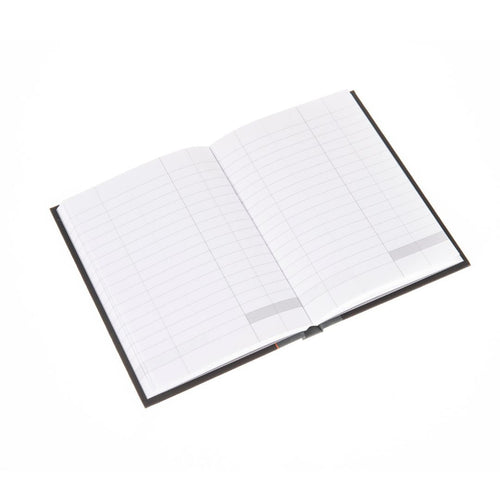 Ideal - A6 Cashbook Casebound  Single Cash - 192 Pages  - Black (411)