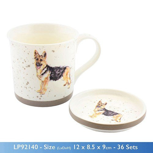 german shepherd mug & coaster