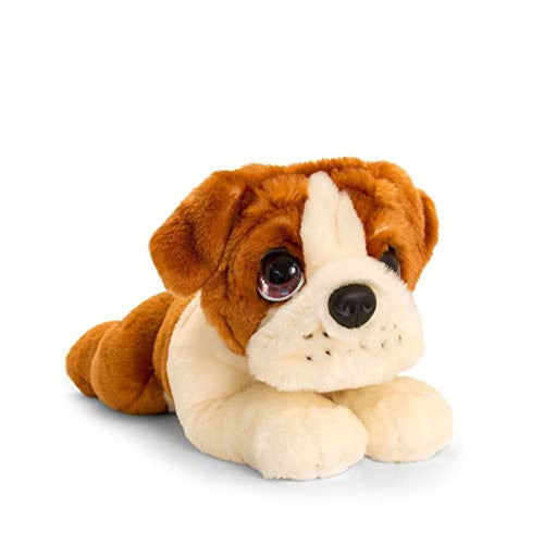 Keel Toys SD2529 Soft Toy Signature Cuddle Puppy Bulldog, Brown