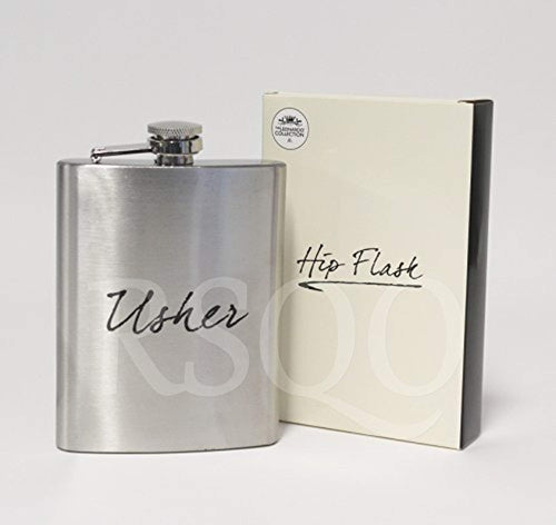 Usher Silver Aluminium Keepsake Hip Flask - Wedding Favour