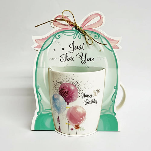 BIRTHDAY BALLOON DISPLAY MUG GIFT PRESTIGE CUP30th