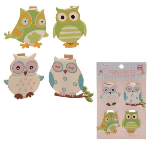 Cute Owl Pegs Pack of 4