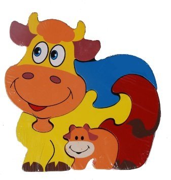 Farmyard Friends Wooden Jigsaw Set of 4 - Piggy, Cow, Sheep, Horse