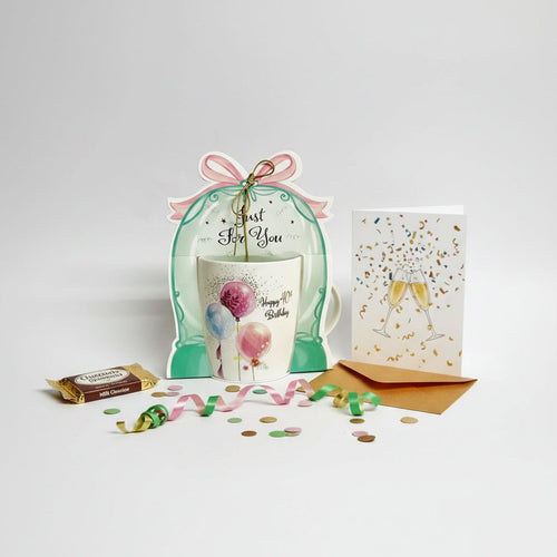 BIRTHDAY BALLOON DISPLAY   mug GIFT CUP 40th
