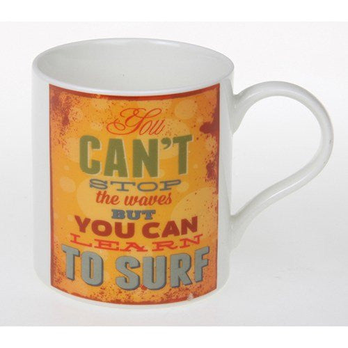 retro sayings mug surf