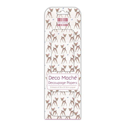 Trimcraft Deco Mache Paper 10.25-inch x 1 4.75-inch Fawn, Acrylic, Multicoloured, 3-Piece