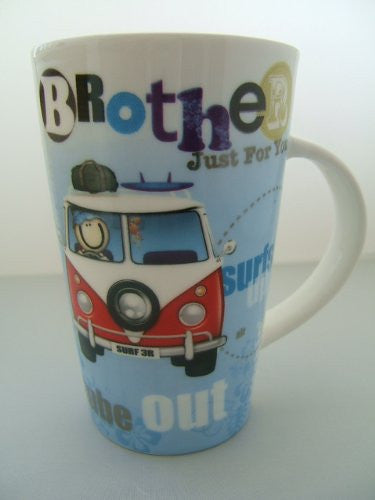 Planet Happy 'BROTHER' Fine China Latte Gift Mug, Ideal Birthday present