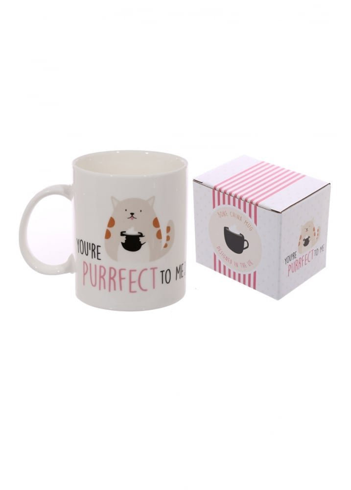 Cute Cat Slogan New Bone China Mug