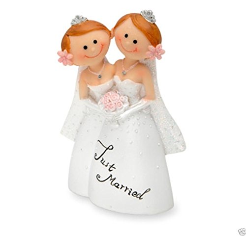 CLUB GREEN Resin Same Sex Female Couple Just Married, White