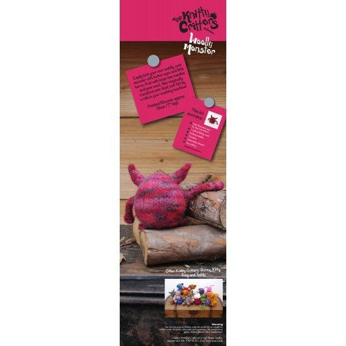 Knitty Critters Knit and Felt Toy Kit Mini Monster, Pinks