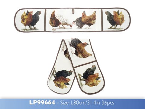 Rooster Chicken Double Oven Glove