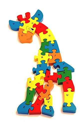 wooden girraffe puzzle alphabet