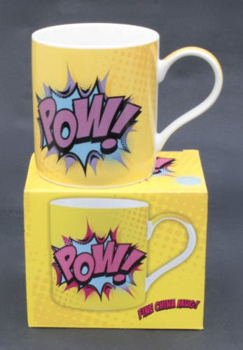 Super hero "Pow!" design Fine China Mug in a box