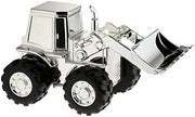 Bambino Front Loading Digger Silver Plated Money Box Savings Bank