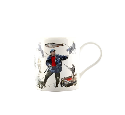 Julia Hook Design Fishing Fish Sport Hobby Fine China Mug in Gift Box