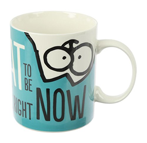 Puckator Simon's Cat Mug in Fine China - Blue, White, Black, 12 x 8.5 x 9.5 cm