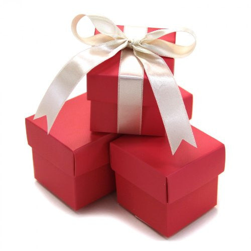 Koyal 2-Piece 10-Pack Square Favor Boxes, Coral