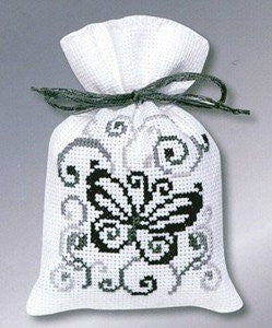 Black Butterfly Potpourri Bag Cross Stitch Kit