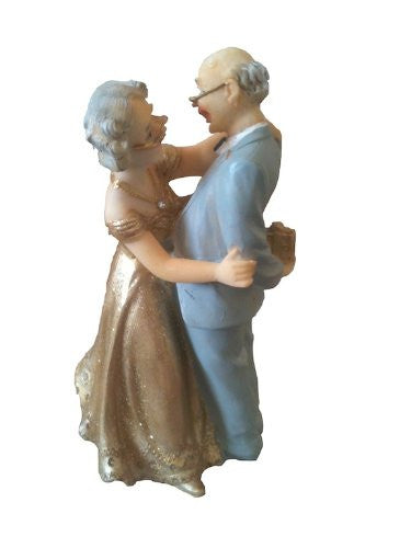 Bride and Groom Wedding Cake Topper - Gold