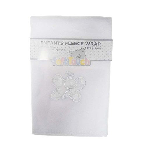 Soft Touch White Baby Fleece Pram Blanket 75 x 100cm approx