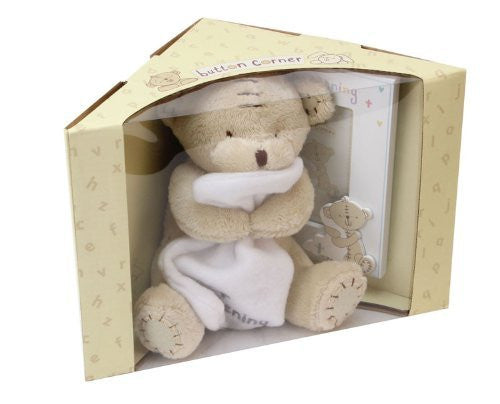 Button Corner MDF Frame & Plush Teddy 17cm (CG1012)