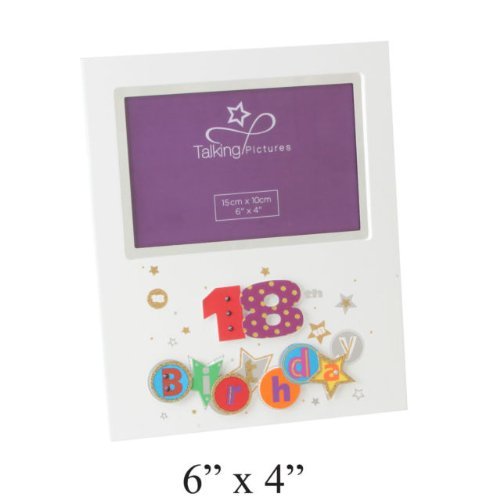 talking pictures fanfare 3d birthday photo frame 6x4 18th