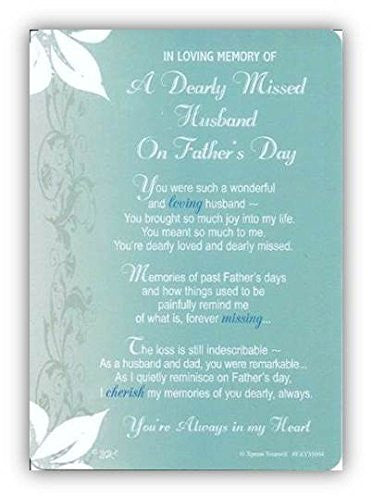Xpress Yourself Dearly Missed Husband Father's Day Graveside Memorial Card & Holder 5.75" x 4"