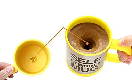 TheWin Self Stirring Coffee Mug, Small Size, Yellow