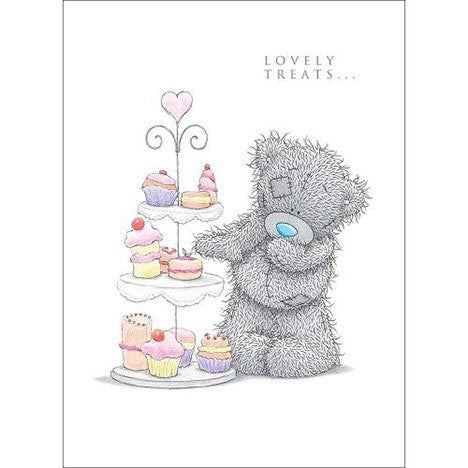Me to You Tatty Teddy Greetings Card - By Cake Stand - 'Lovely Treats'