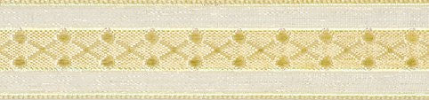 Ivory Iridescent Cross Pattern Ribbon - 15mm X 10mt