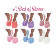 Ladies Super Soft Rose Textured Fur-Like Fabric Snoozies Slippers