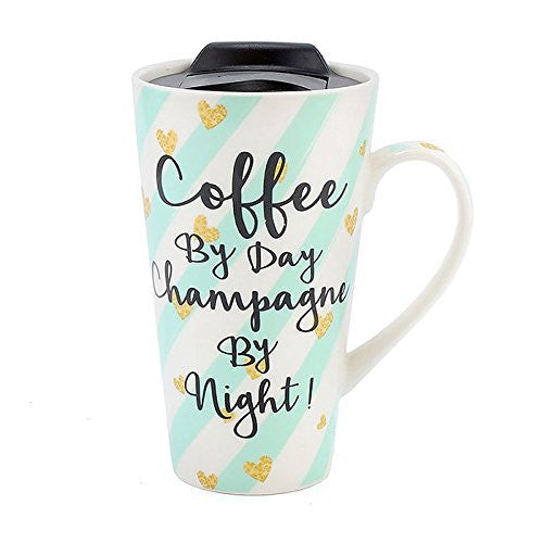 Wise Words Lidded Mug Coffee by night