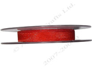10mm x 25m Red Berisford Sheer Organza Ribbon
