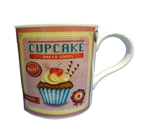 Retro Cupcake Mug Three Colours One Selected At Random On Despatch