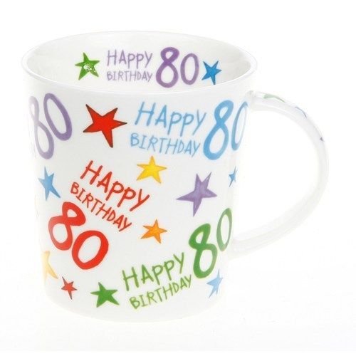 Starburst 80 80th Birthday Fine China Mug in Gift Box