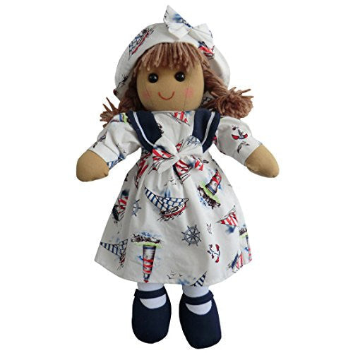 powell craft  nautical girl rag doll with hat 40cm