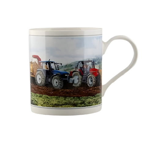 Cachet Tractor Ploughing Fine Art Watercolour China Gift Mug