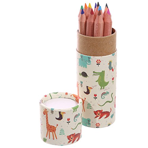 Fun Kids Colouring Pencil Tube - Zoo Design