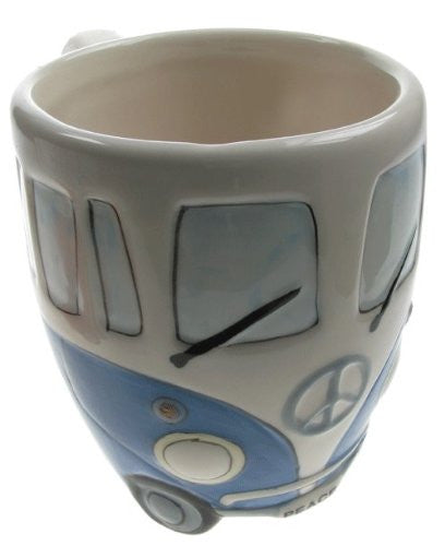 Cute Childrens' Mug, Blue Coloured Retro Campervan Mug, Ceramic Mug Gift Ideas for Children, Childrens Present Ideas